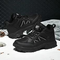 

Men's Snow Boots for Men Casual Winter Shoes Platform Non-slip Warm Fur Ankle Boots Plush Combat Outdoor Hiking Motorcycle Boots