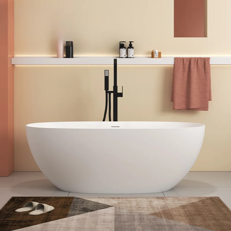 

Artificial stone bathtub household oval bathtub tub