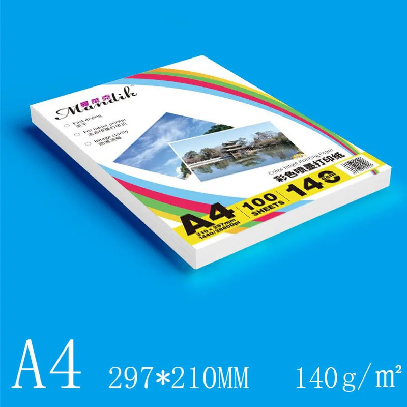 140g A4 100 Blätter doppelseitige Inkjet Druck Papier Matte Inkjet Druck Beschichtet Foto Papier Druck Papier Farbe drucker Papier