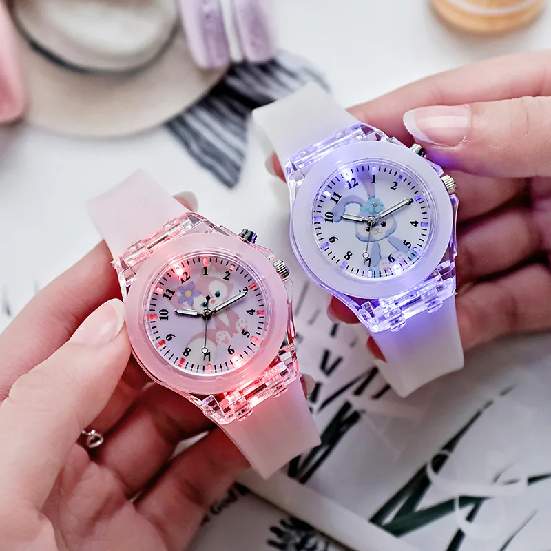 Orologi per ragazze leggeri alla moda Sorgente per bambini Orologio per bambini in silicone luminoso Orologio da donna Studente di scuola Relogio Feminino reloj nina