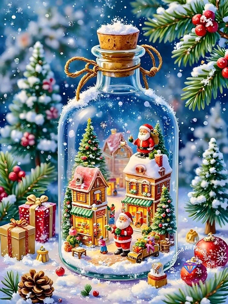

New Santa Claus AB Diamond Painting Kit Square Round Diamond 5D DIY Cross Embroidery Handmade Art Exquisite Gift Home Decor