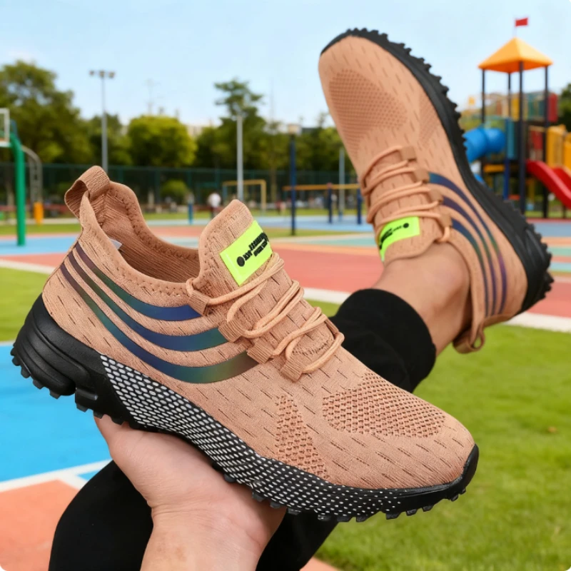 

Men's Knitted Running Shoes Lightweight Breathable Sneakers Non-Slip Outdoor Athletic Shoe Casual Walking Shoes for Men Hot Sale