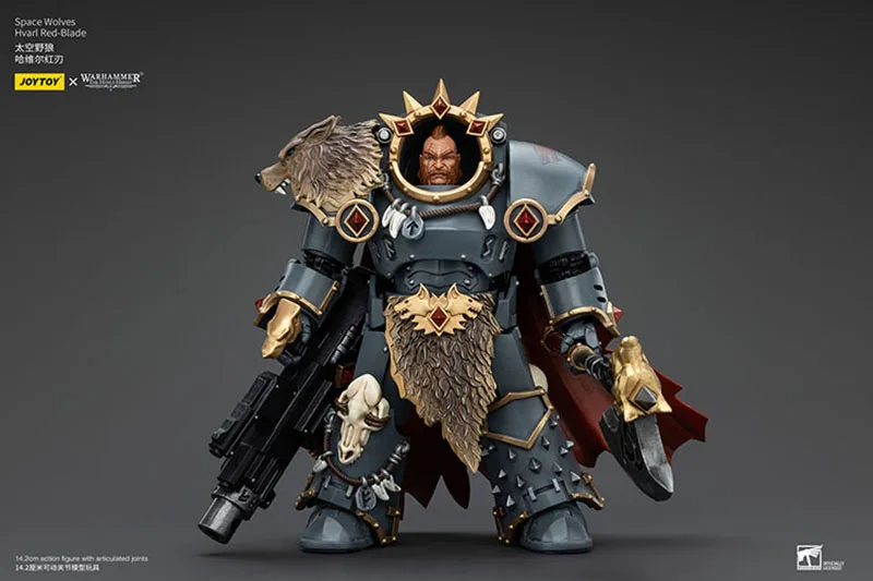 JOYTOY Warhammer The Horus Heresy 1/18 Space Wolves Hvarl Red-Blade Action Figure 14.2cm Soldier Model Toy for Collection