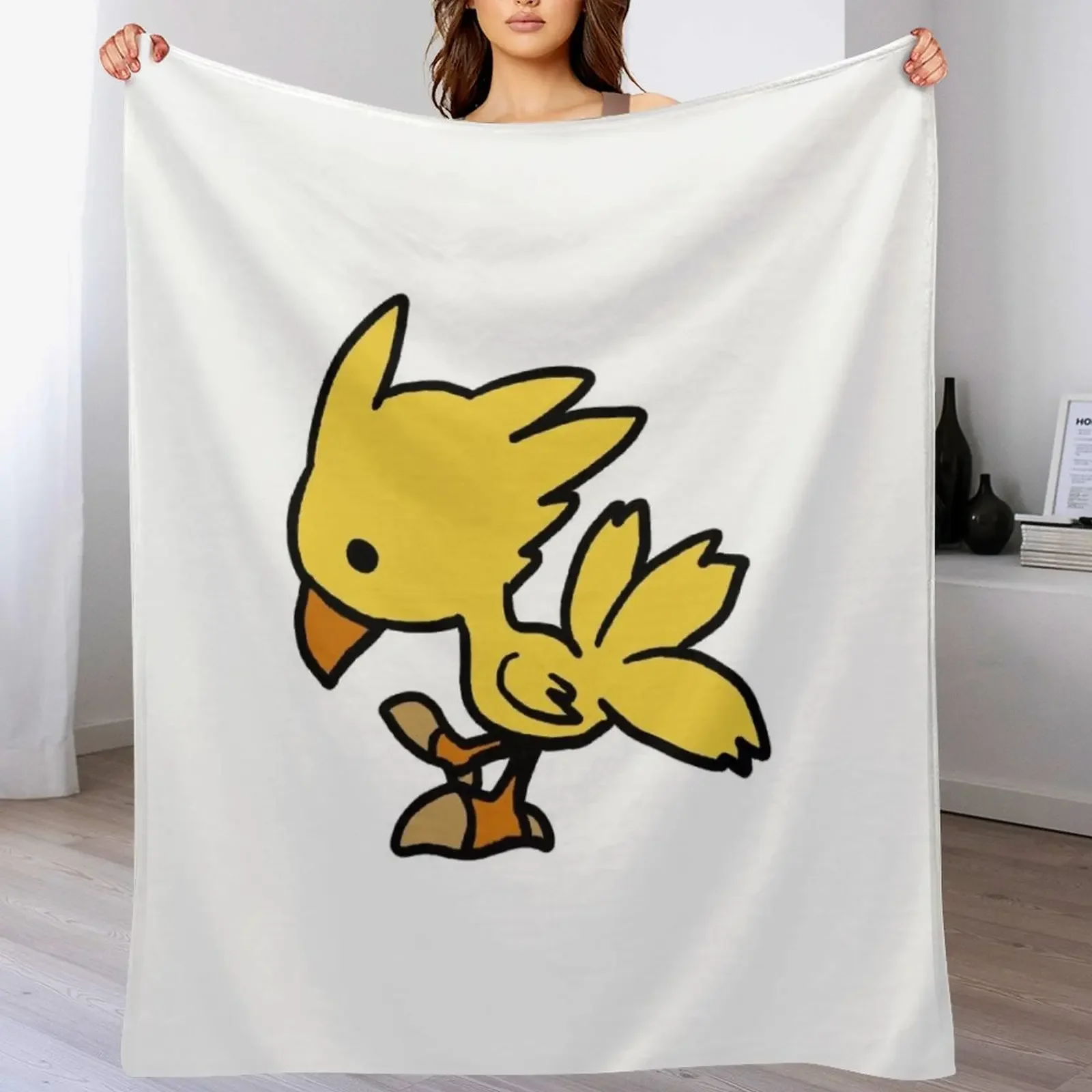 

Kawaii Chocobo Throw Blanket blankets and throws manga Softest Soft Plush Plaid Blankets
