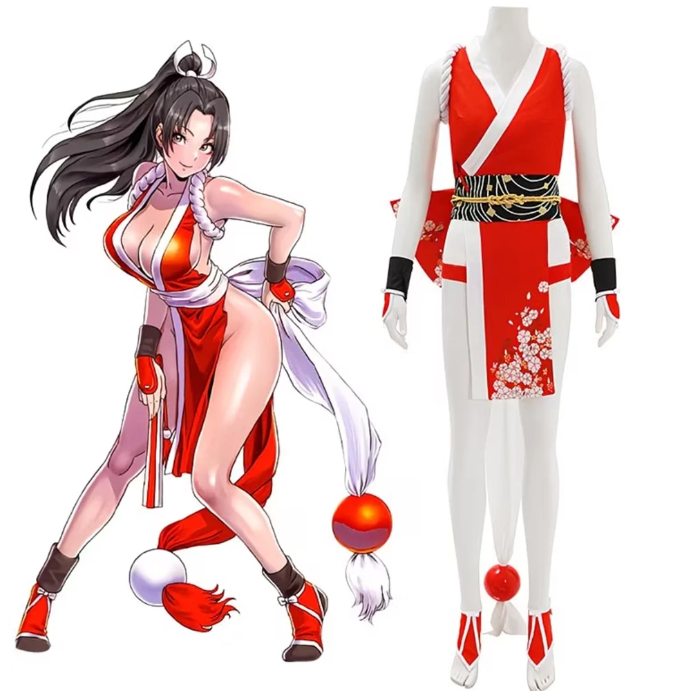 

Women Mai Shiranui Cosplay Costume Game Mortal Kombat Disguise Clothes Roleplay Outfits Fantasy Halloween Carnival Party Suit