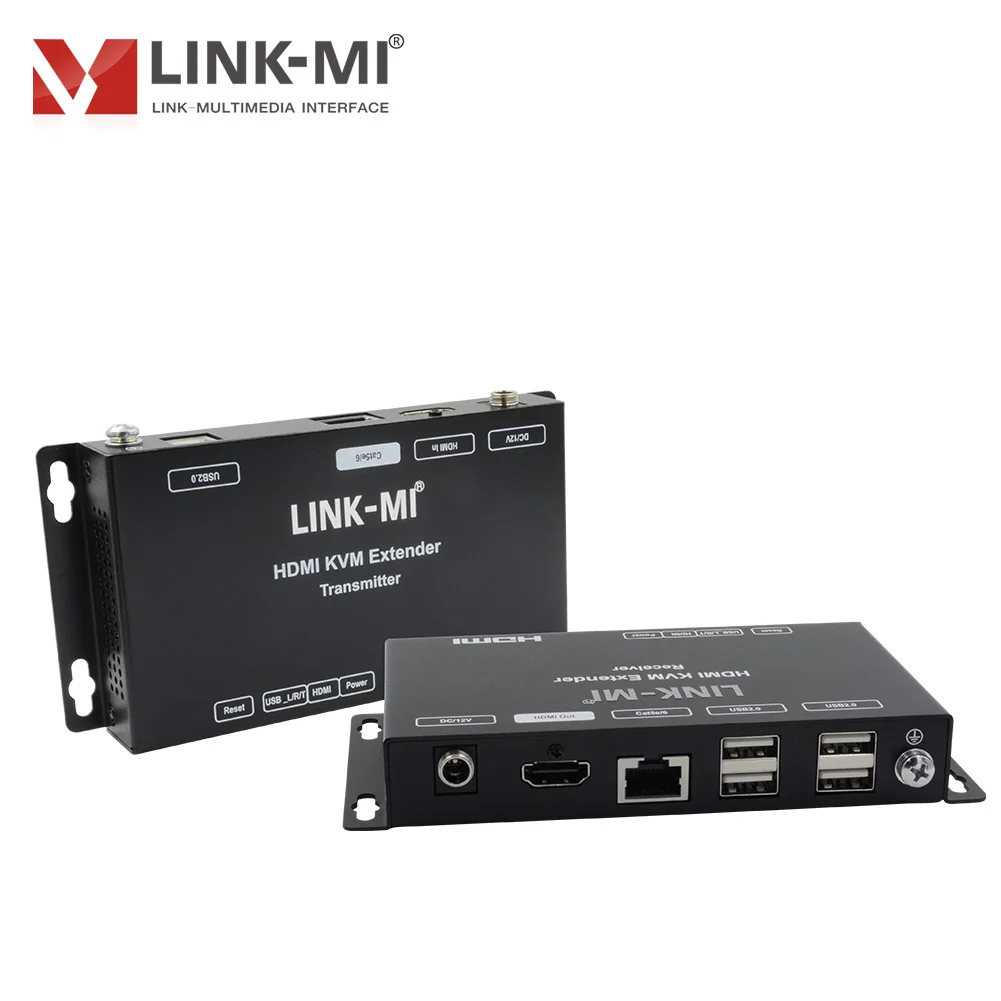 موسع USB HDMI KVM بطول 100 متر عبر كابل CAT5e/6 فردي مع 1080P، Dual POC، RJ45، مادة معدنية 480 مترًا/ثانية