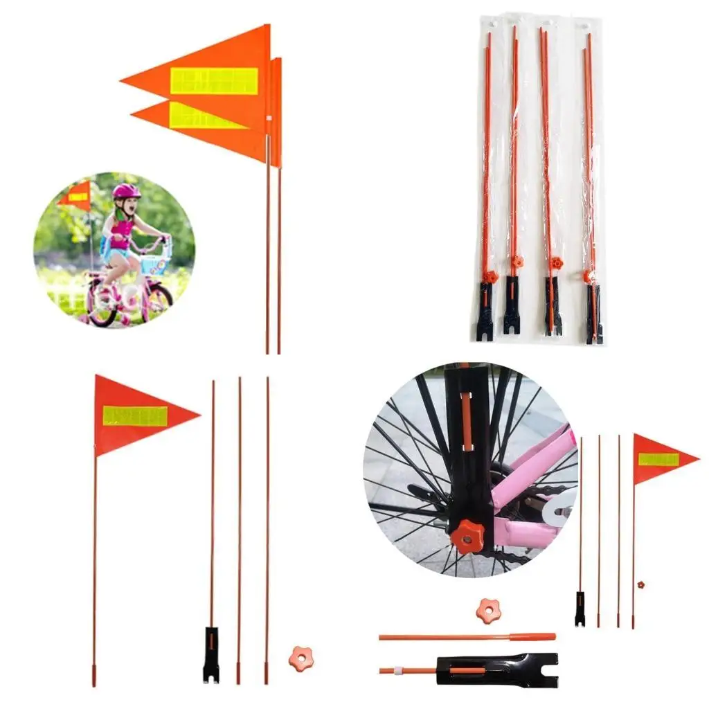 

Y1UC Bike Safety Flags with Poles Adjustable Safety Bike Flags with Reflective Strips