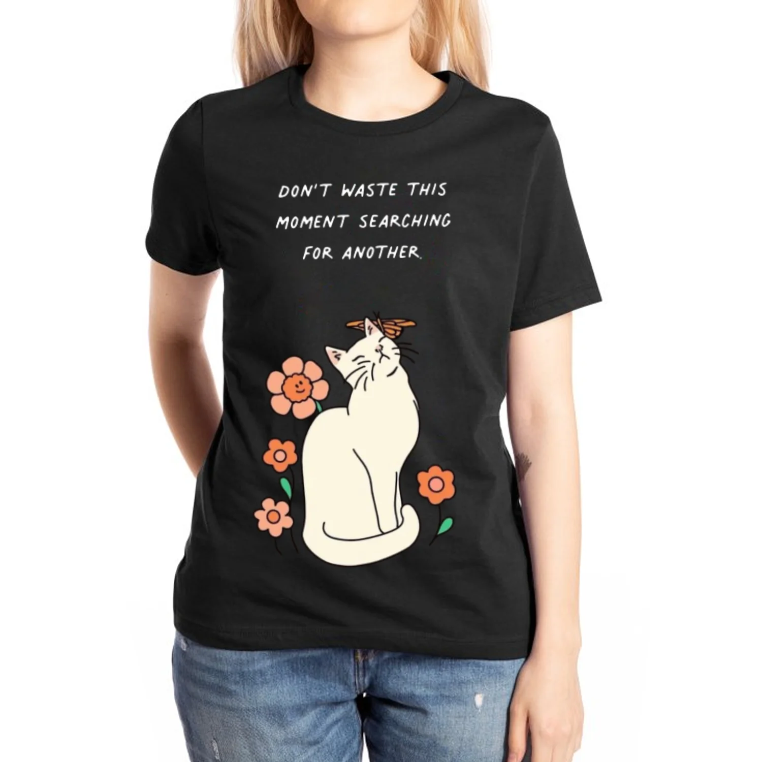 T-shirt à col rond imprimé chat pour femme, haut rose surdimensionné, drôle, décontracté, mignon, manches courtes, tenue confortable, unisexe, Y2K, été, 2024