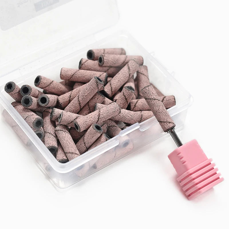 3mm super lange kleine Schleif band Schleif köpfe Mini Sandring für Maniküre entfernen abgestorbene Haut Nagel haut Polier nägel Zubehör – Detail 5