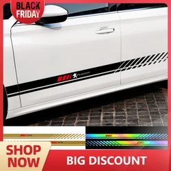 2pcs Vinyl Sports Car Body Sticker Car Emblem Side Skirts Stripe Decal For Peugeot 208 2012~2018 308 2019~2021 2008 207 508 607