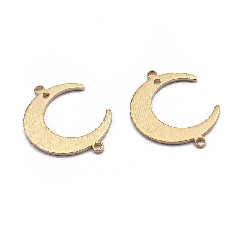 20pcs/lot Original Brass Textured Crescent Moon Charms Connector For DIY Handmade Necklace Earrings Jewelry Making Accessories