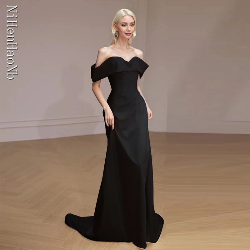 Vestidos De Noivas Satin Mermaid Wedding Dress Robe De Mariee Off the Shoulder Bridal Dress