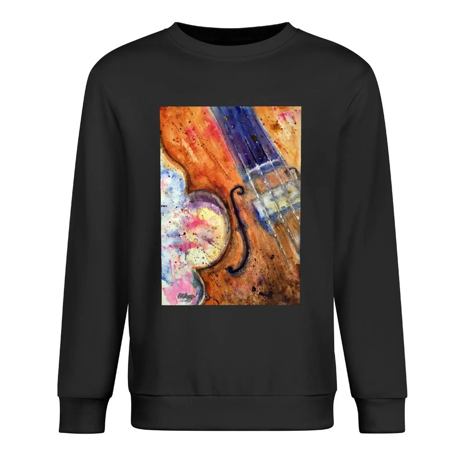 

Euphoric Strings: Watercolour Painting of a Violin Pullover tracksuit men's sweat-shirt men sweatshirt
