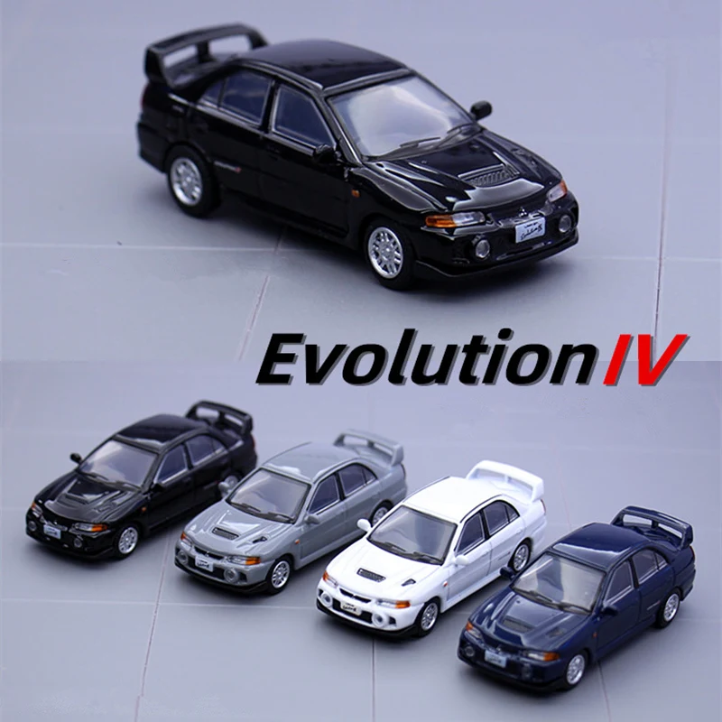 1/64 Mitsubishis Lancer Evolution IV Four Alloy Sports Car Model Diecast Metal Race Car Vehicles Model Miniature Scale Kids Gift