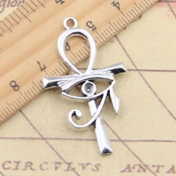 10pcs Charms Anka Cross Egyptian Ankh Eye Of Horus 44x26mm Tibetan Silver Color Pendants Antique Making DIY Handmade Jewelry