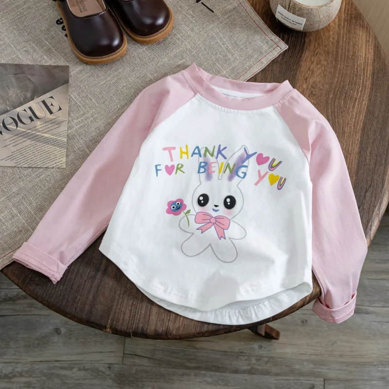 

LYY-Children's Long SleeveTT-shirt Autumn New Children's Fashionable Cartoon Long-Sleeved Women's Baby Autumn Versatile Bottomin