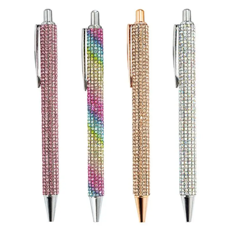 Feiner 1,0 mm Gelstift, Strass-Kugelschreiber, Roségold, Luxus-Stift, glitzernder Kristall-Schreibstift, für Studenten, Schule, Büro, Schreibwaren