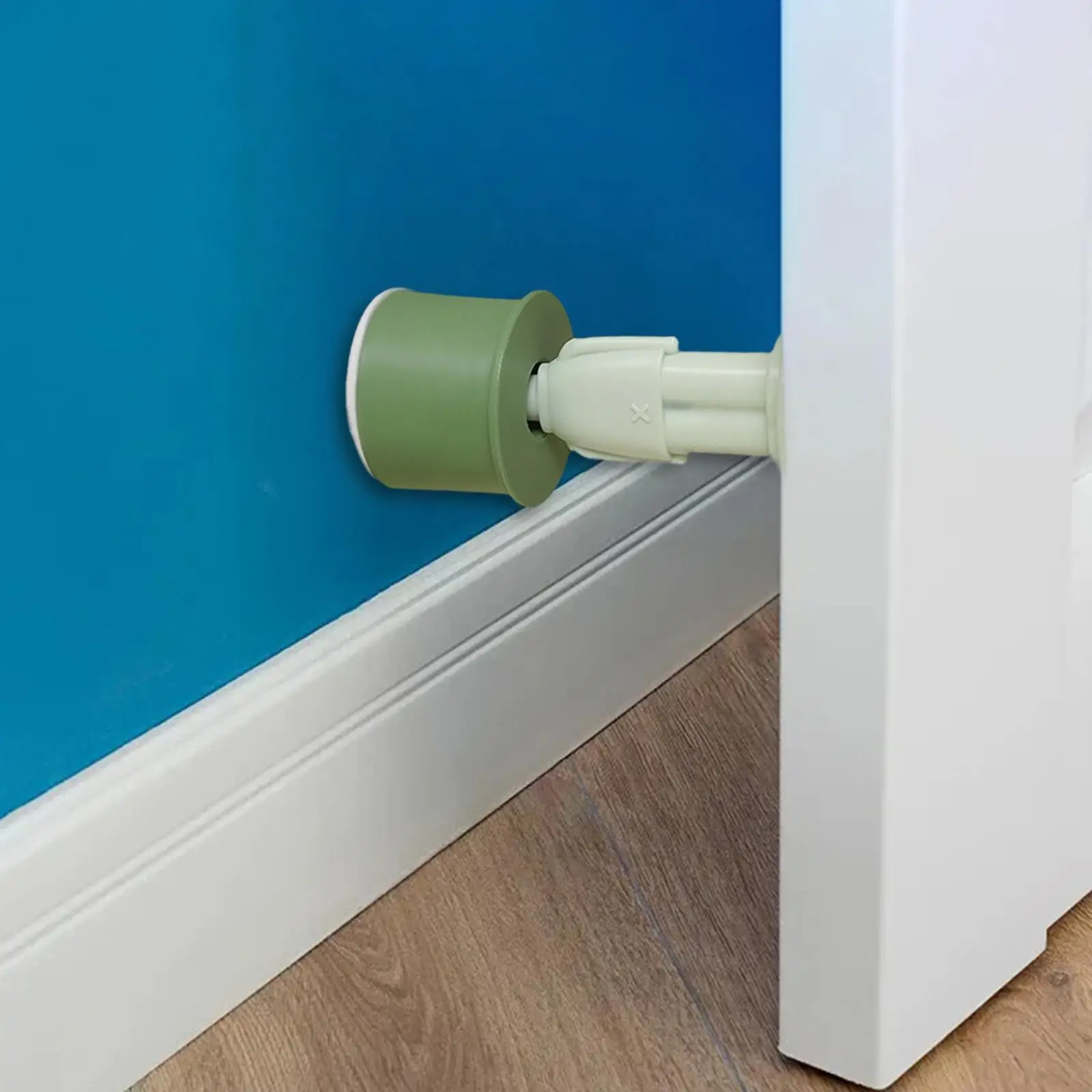 3x Wall Mounted Door Stopper Set with Soft Silicone Protection