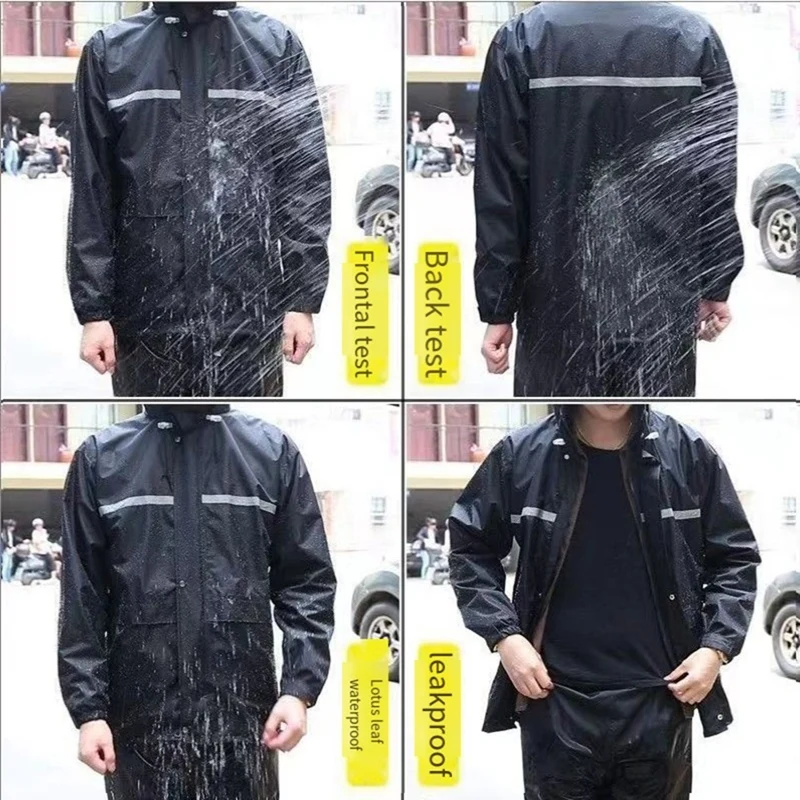 SEWS-Men's Raincoat Set Rainproof Mask Raincoat Outdoor Work Hiking Cycling Fishing Raincoat Storm Proof Poncho Raincoat