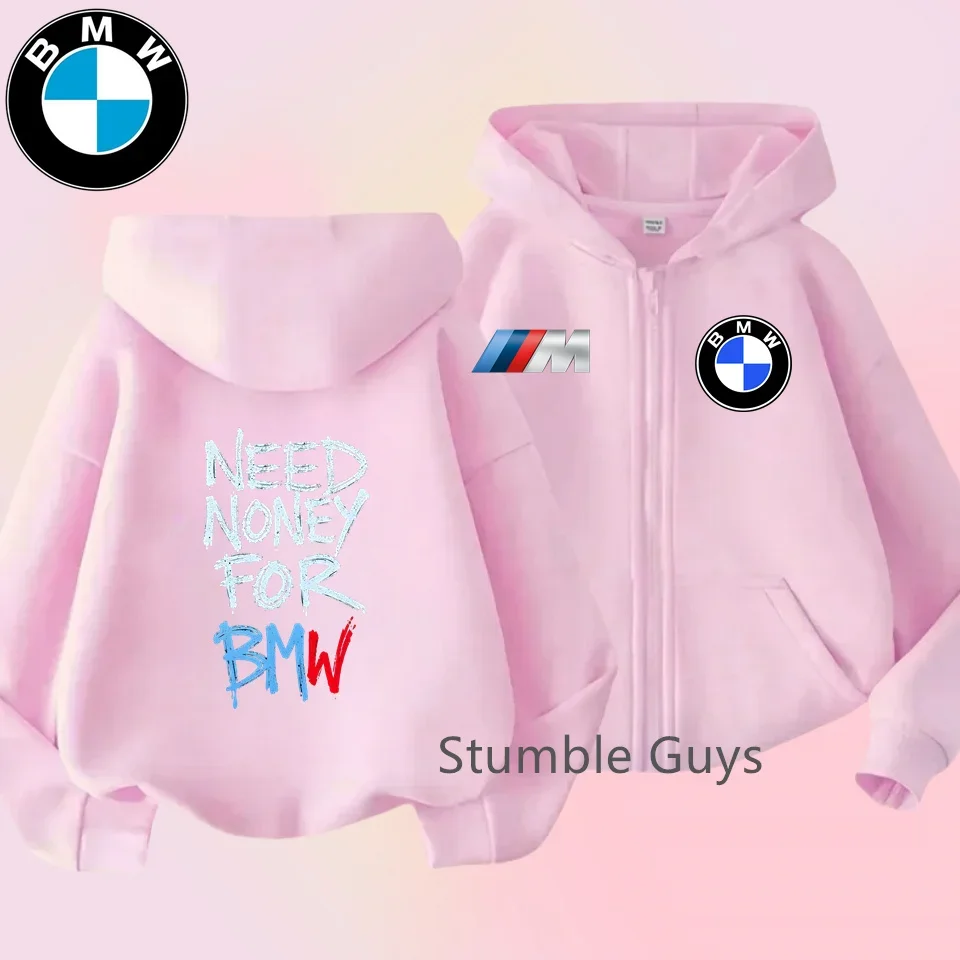 Bluza z kapturem dla dzieci BMW, jesienne ubrania, zimowa bluza dla chłopców i dziewcząt, ciepła, codzienna bluza, motocyklowa odzież codzienna, kurtka. ​