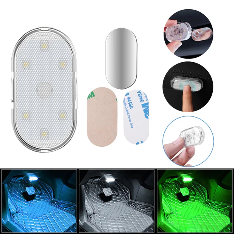 Rechargeable Magnetic Touch Light LED Interior Light Reading Lamp Mini USB Charge Car Foot Ambient Lights Car Interior lamp