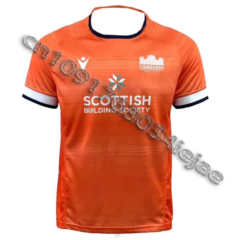 Edinburgh Rugby Jersey Boys' Gift T-shirt Team Sportswear T-shirt Youth Home Train Top 2024-25 Polo Comfortable and Trendy