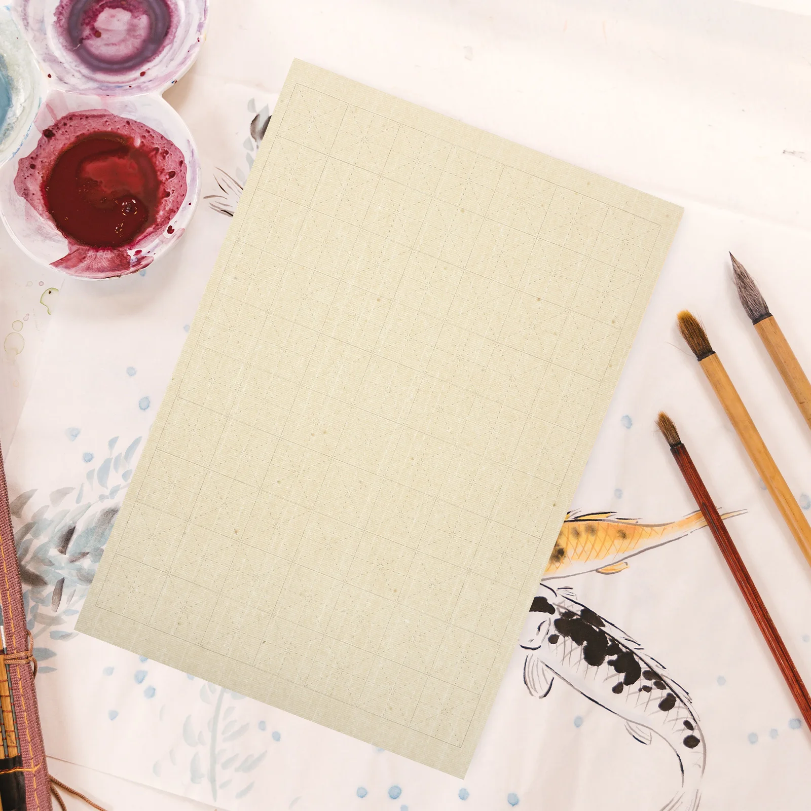 

Xuan Paper Notebooks 3 0cm Grid Calligraphy Writing Stationery Smooth Odorless Versatile Rice Paper