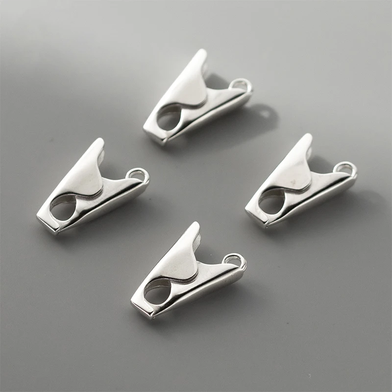 1pc 925 Sterling Silver Funky Clip Connector Charms 15x10x4mm Earrings Necklace Pendants Silver Hooks DIY Jewelry Findings