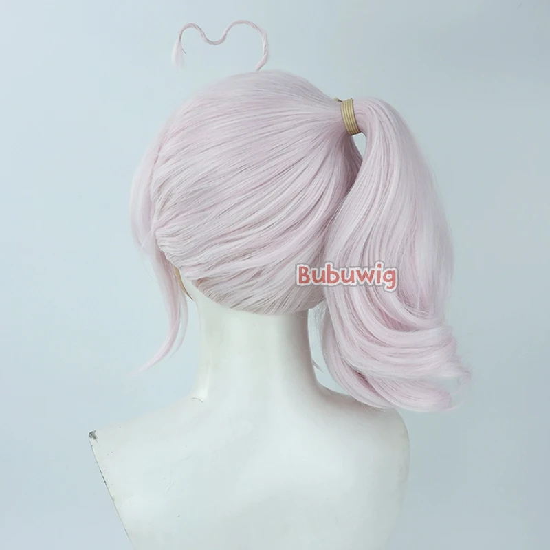 Bubuwig pelo sintético Maria Marionette pelucas de Cosplay Virtual YouTuber 35cm corto ondulado rosa mezclado púrpura rojo peluca resistente al calor