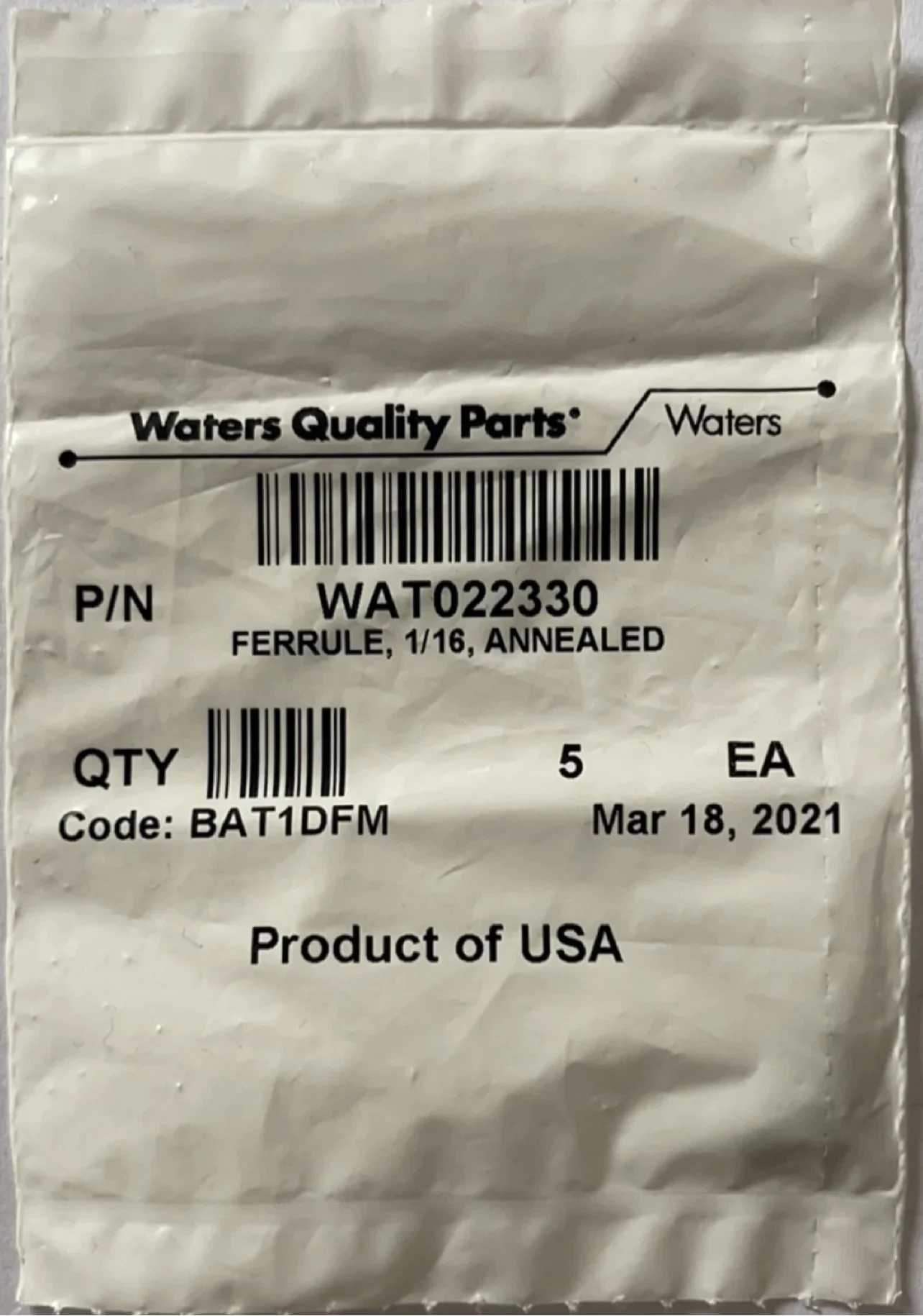 

Держатель карты Waters Wat022330 5 шт./упак. 1/16 оригинал