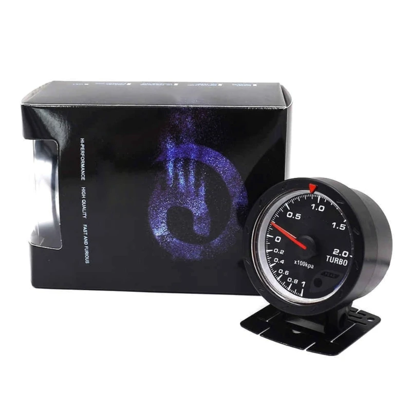 Boosts Meter Gauge, DC12V 60mm LED Turbos Boosts Vacuum Press Gauge Meter Pointers Type Automobile Turbos Boosts Gauge