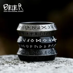 BEIER New Simple Design Odin Norse Viking Amulet Rune Rings For Men Vintage Jewelry Wholesale