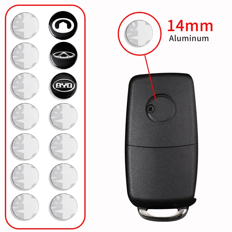 Pegatina para llave de coche de 14mm, emblema de repuesto para Volkswagen VW GOLF POLO PASSAT TIGUAN TOURAN TOUAREG JETTA GTI Scirocco CC