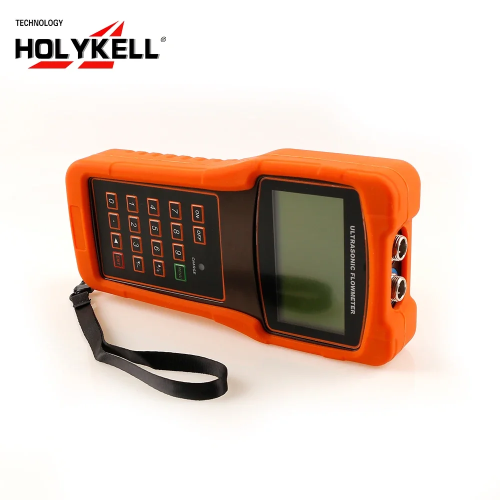 China Holykell Portable Ultrasonic Water Flowmeter Price, handheld clamp on  Flow Meter price