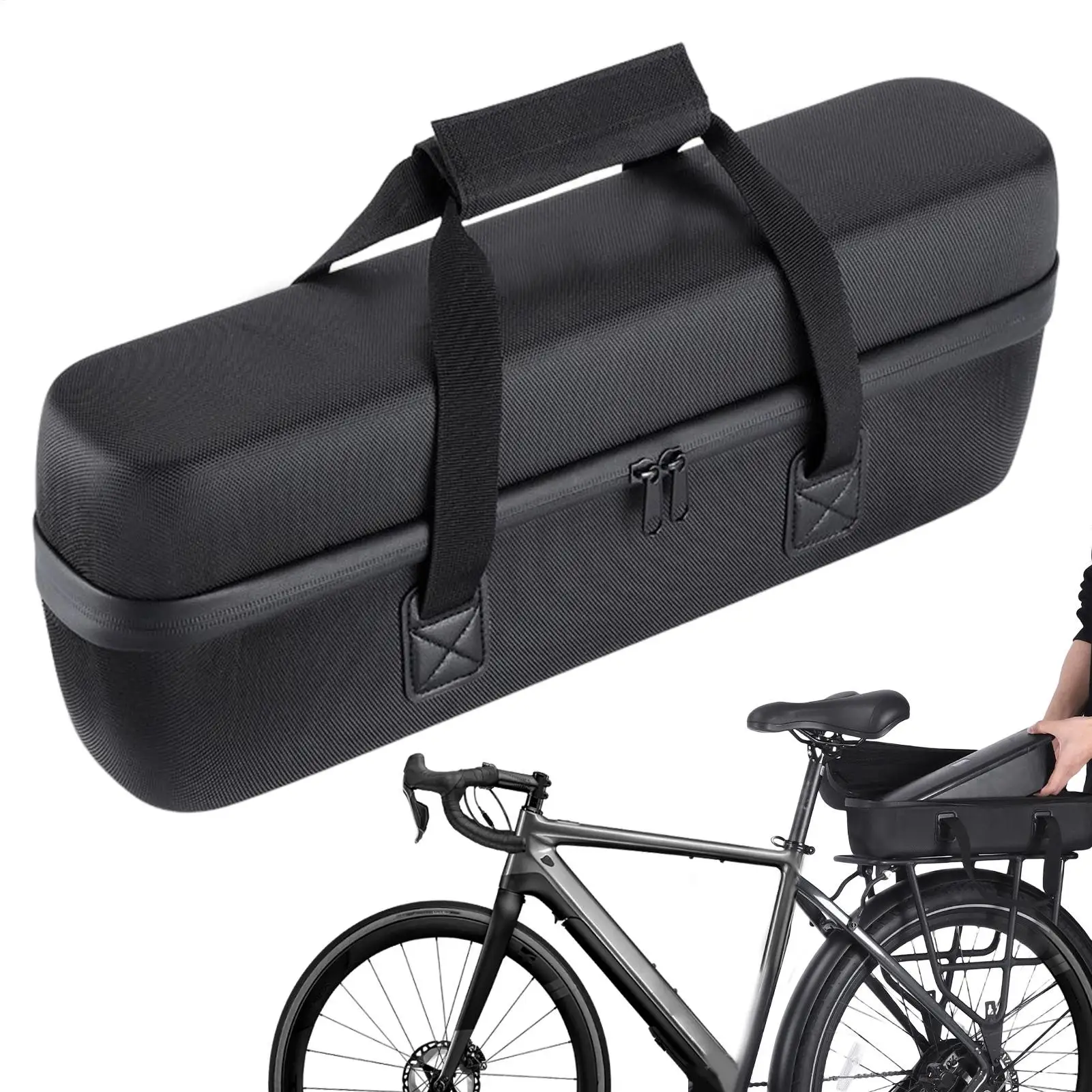 

Rear Seat Saddle Bag Biking Organizer Pannier Waterproof Cargo Trunk Hard Backseat Cycling Carry Case For Water Bottles Clothes