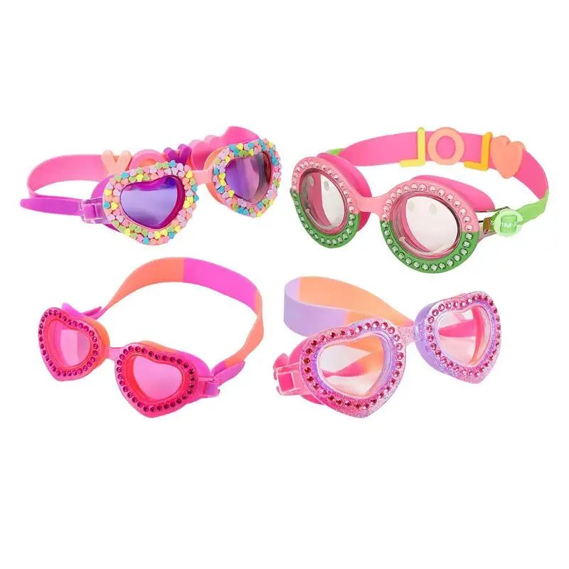 Lunettes de natation imperméables en forme de cœur de dessin animé pour enfants, lunettes d'entraînement de natation pour enfants, cadeaux pour enfants, nouveau