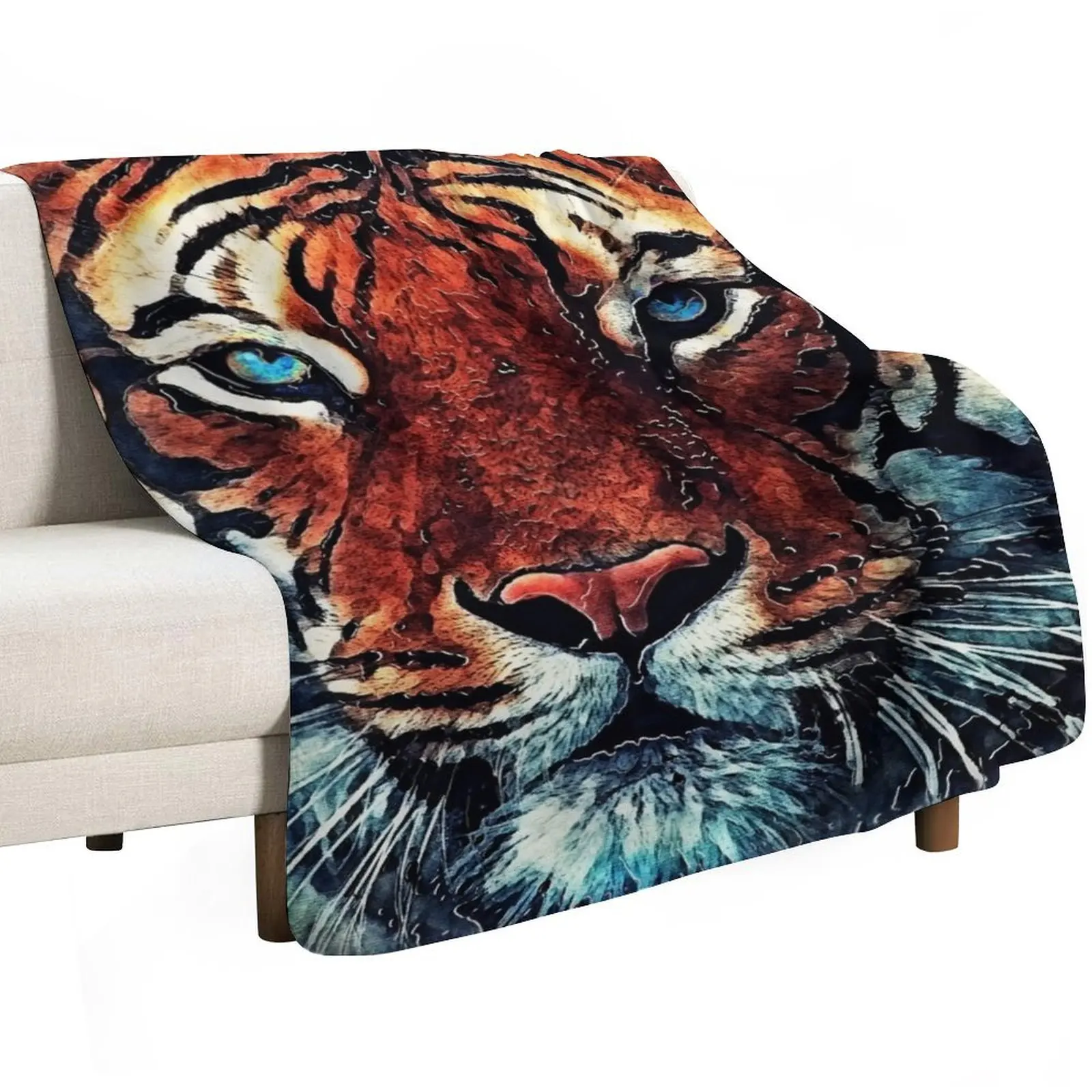 Tiger spirit #tiger Throw Blanket Soft Plaid Bed Fashionable Softest Thins Flannel Cute Blankets