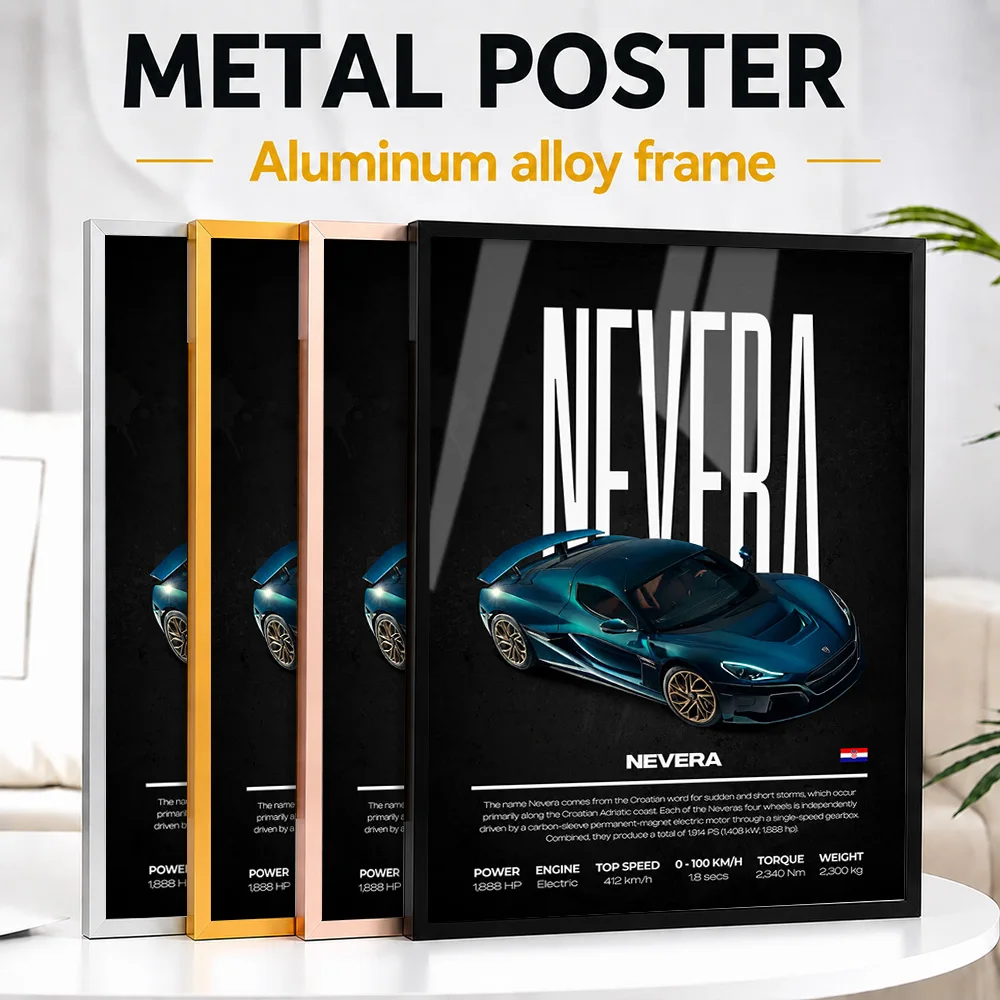 Croatia Nevera Car Metal Poster With Aluminum Alloy Frame Personalized Photo Minimalist Engineering Style Wall Art For Workshop