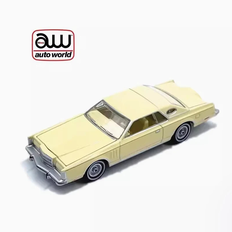 Bulk AW 1/64 Scale 1979 Continental Mark Yellow Luxury Cruisers Die-cast Alloy Car Model Toy Collection Children Gift