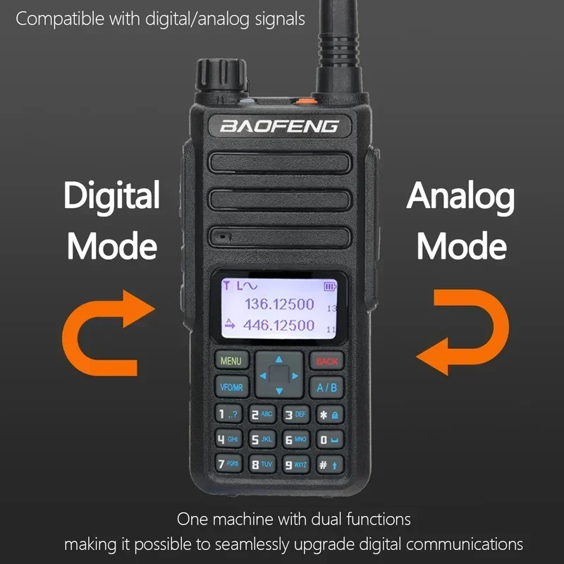 Baofeng DR-1801 Walkie Talkie Tier 1 2 Dual Time Slot Digital DM-1801 Updated UV Dual band 136-174 & 400-470MHz DMR Radio