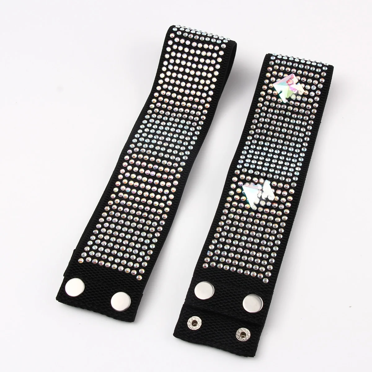 Extended Latin Dance Elastic Waist Belt Women's Fitness Training Buckle Waistband Glittering Diamond Stainless Steel Clasp