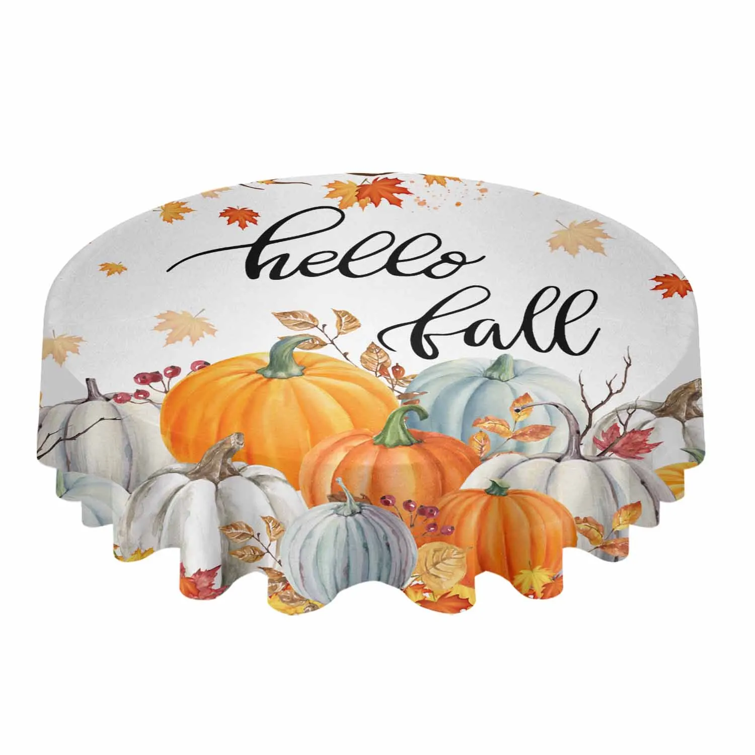 Autumn Maple Leaf Pumpkin Waterproof Tablecloth Wedding Holiday Table Cloth Dining Table Cover Tea Table Cloth