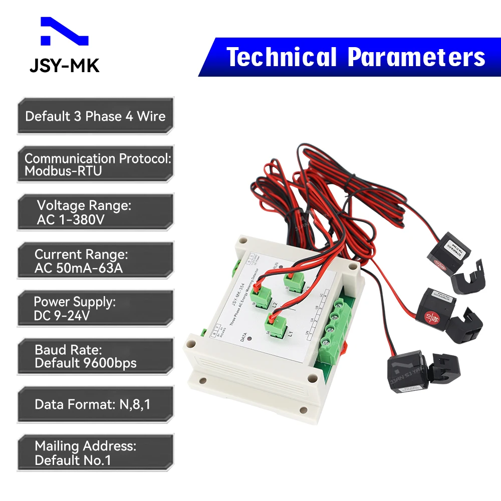 Imagem -02 - Medidor de Energia Bidirecional para Roteador Solar Fases Jsy-mk354 3p4w 50ma 63a 50hz 380v ac