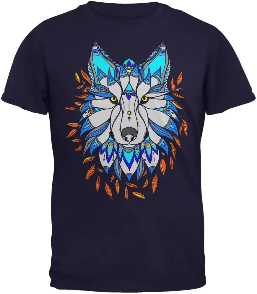 Totem Wolf is My Spirit Animal Mens T Shirt Tees High Quality 100%Cotton Short Sleeve