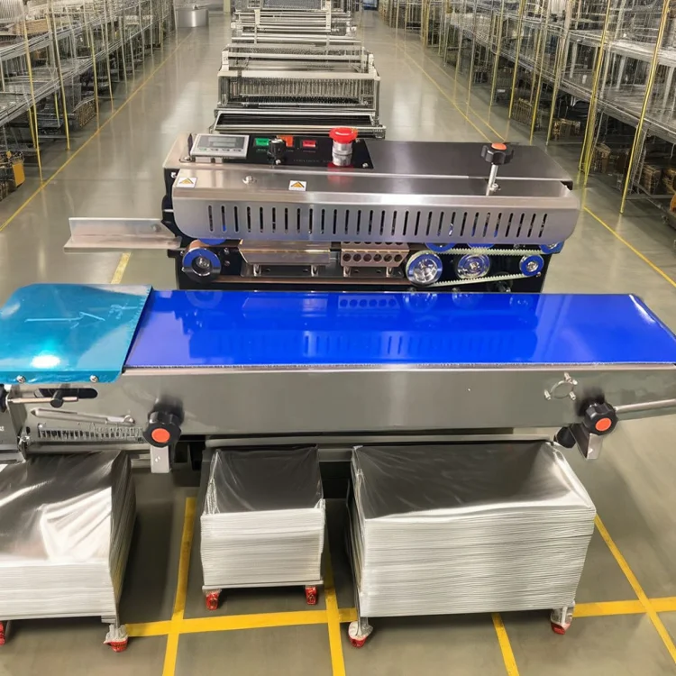 Electric Automatic Plastic Pouch Band Sealer with Expiry Date QR Coding Continuous Heat Sealing Machine for Cartons and Bags