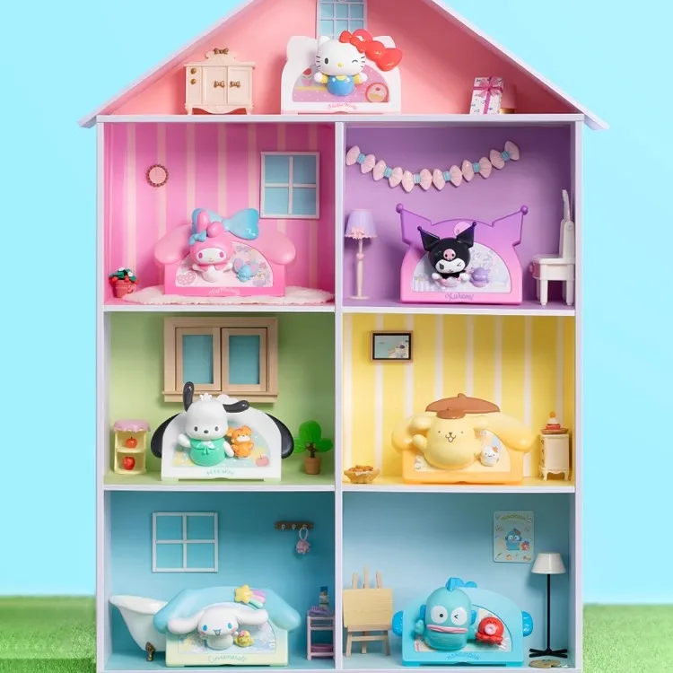 

Genuine Sanrio Family Kuromi Kt Ugly Fish My Home Blind Box Refrigerator Trend Creative Figure Ornament Children Birthday Gift