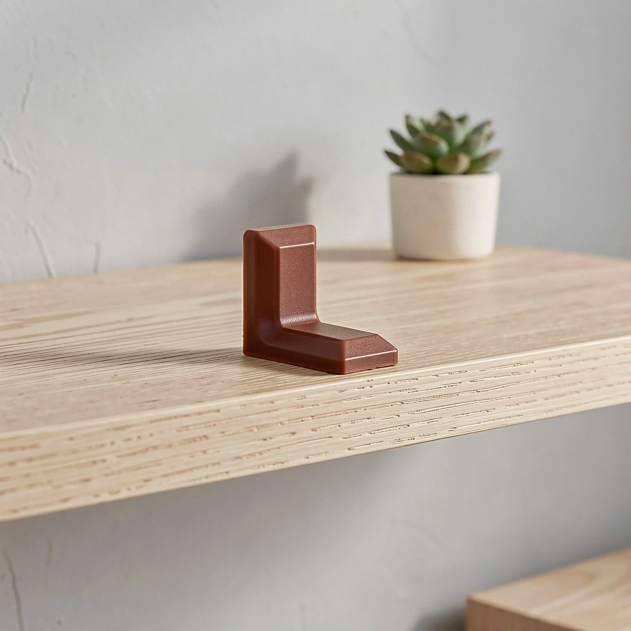 20 Sets L Shaped Angle Bracket Brown Metal Plastic 90 Degree Corner Bracket Perforated Fixed Connector Furniture Shelf Support