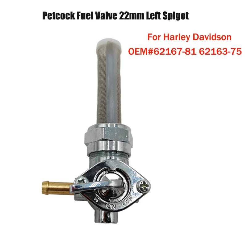 

Fuel Cock Petcock Fuel Valve Left Spigot Outlet For Harley Davidson Fatbob FXEF FLSTF Heritage Softail FLST Iron 883 XL883N 22mm