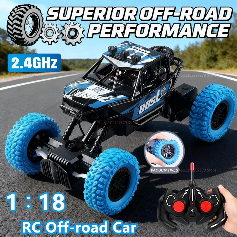 

High Speed Remote Control Off Road Car Kids With Colorful Flashing LED Lights Rubber Wheels Perfect Toys For Children Boys Gifts