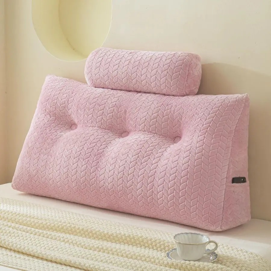 

Твинная подушка изголовья клина с 1 упаковкой подушки для шеи, треугольные подушки на клиновой спинку Изголовье кровати, кушетки и шезлонга